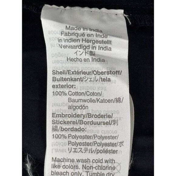 J.Crew Navy Blue Embroidered Womens Top Size 2 - Picture 5 of 9